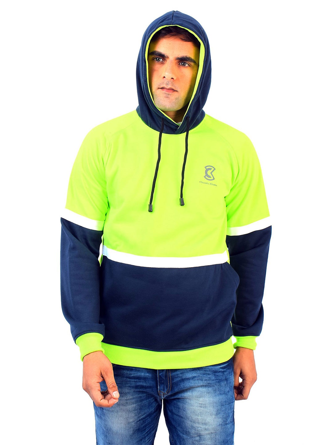 

Chanda Khuba Men Hooded Sweatshirt, Fluorescent green