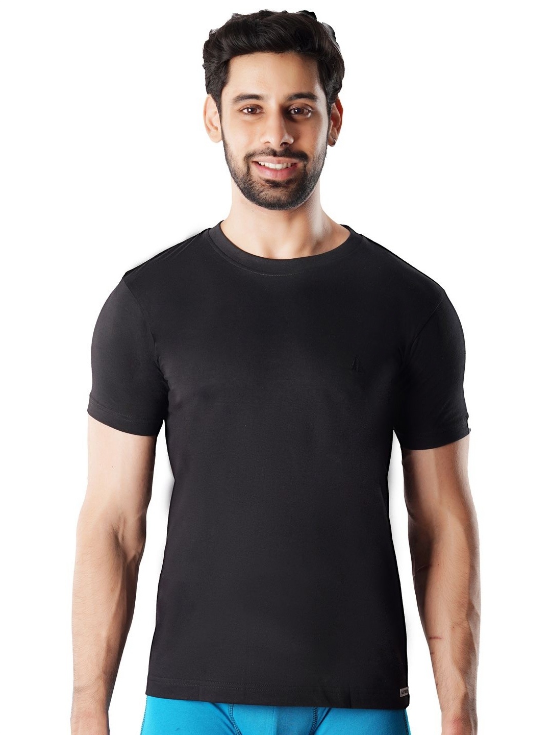 

Crusoe Men Solid Round Neck Cotton T-shirt, Black