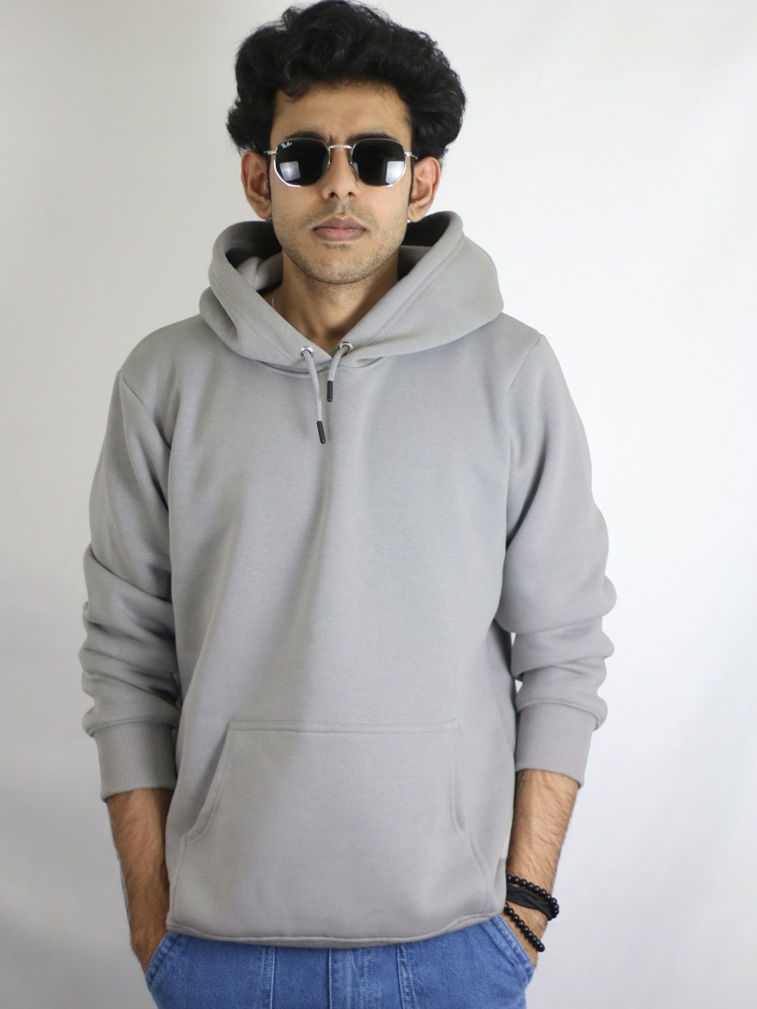 

EKSDEE Men Hooded Cotton Sweatshirt, Grey