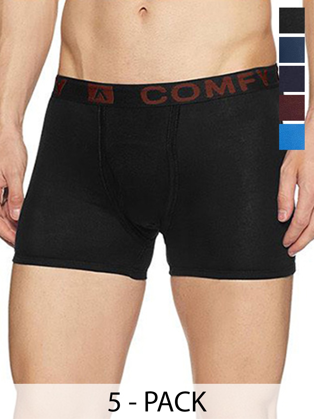 

AMUL COMFY Men Pack Of 5 Assorted Short Trunks Comfy-FCD-Trunk-OE-5-75