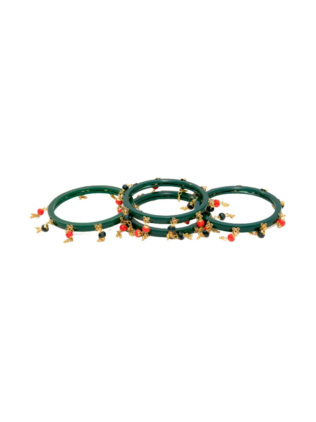 

Align Set Of 4 Gold-Plated Beaded-Studded Bangles