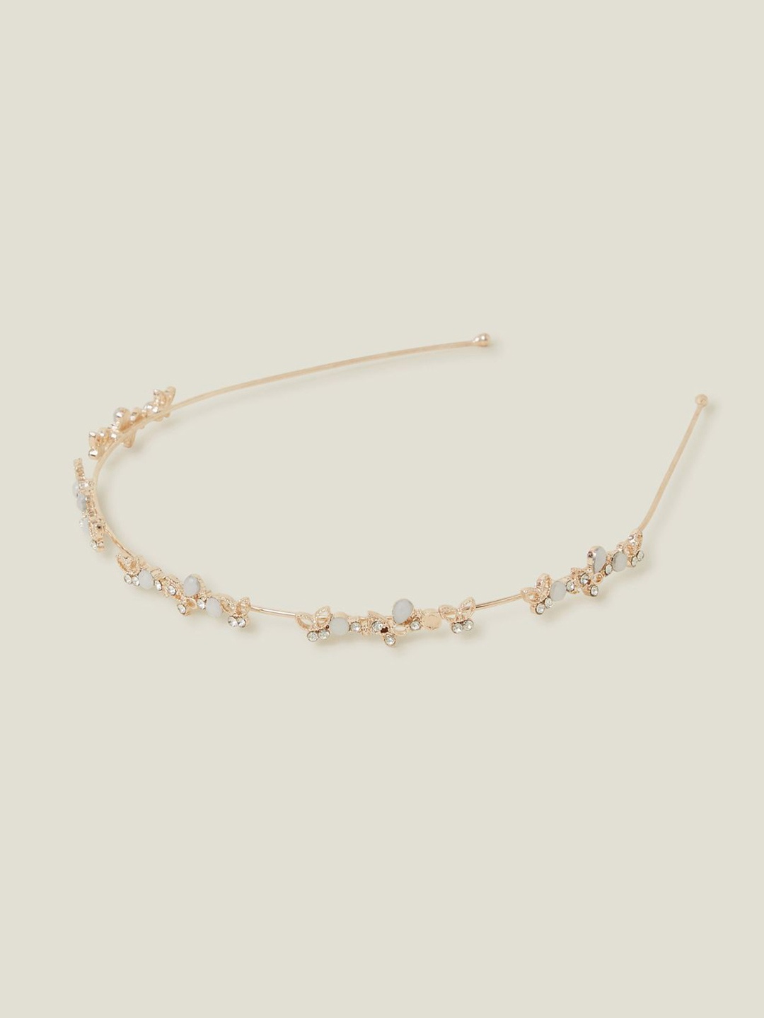 

Accessorize Girls Diamante Butterfly Metal Headband, Gold