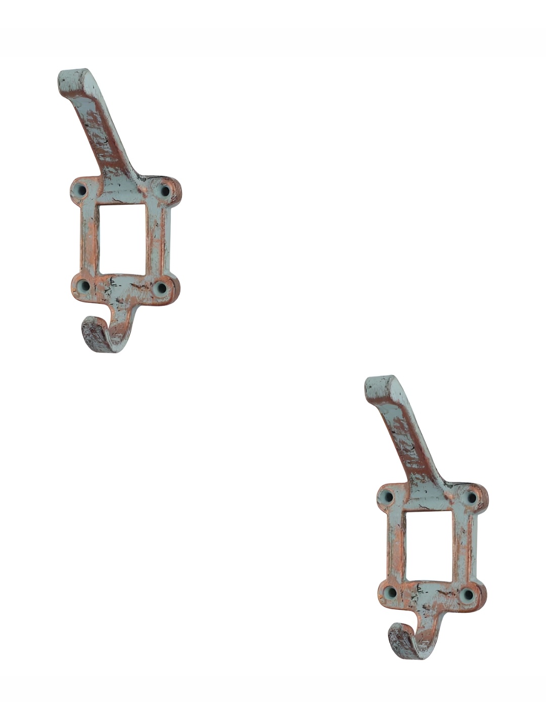

IndianShelf Bronze Toned & Blue 2 Pieces Iron Wall Hooks
