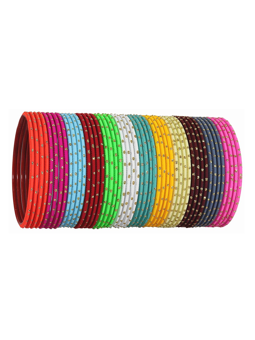 

ZULKA Set of 48 Metal with Polka Dots Bangle, Multi