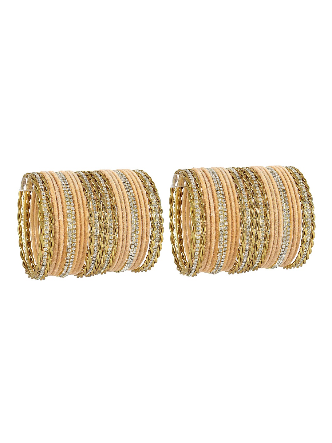 

ZULKA Set of 28 Non-Precious Metal Base and Zircon Gemstone with Velvet Twisted Bangle, Grey