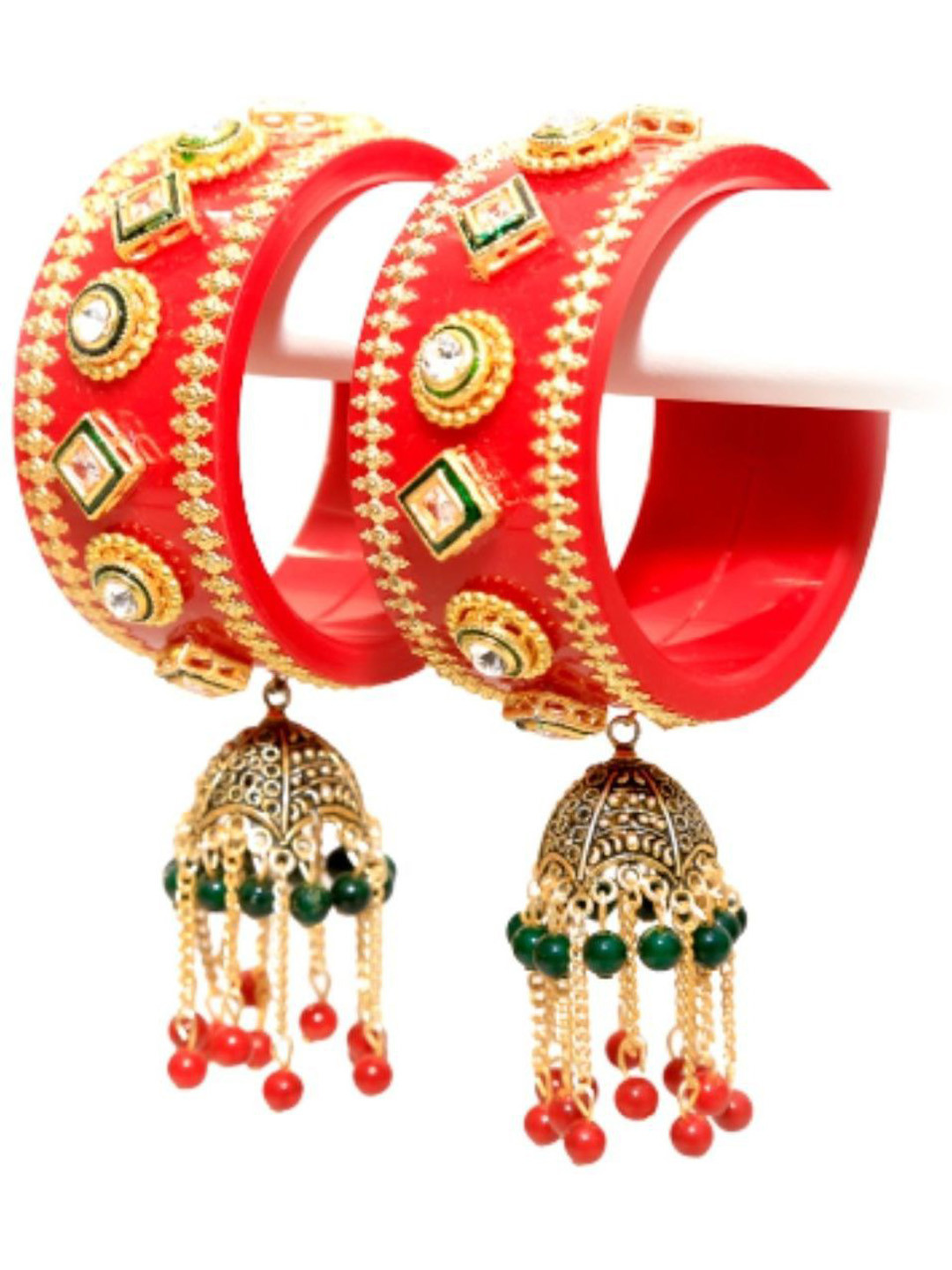 

Align Set Of 2 Gold Plated Stone Studded Bangles