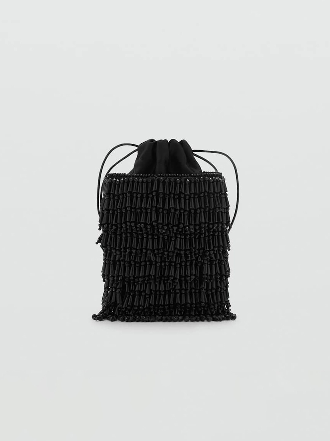 

MANGO Beaded Bucket Party Handheld Bag, Black