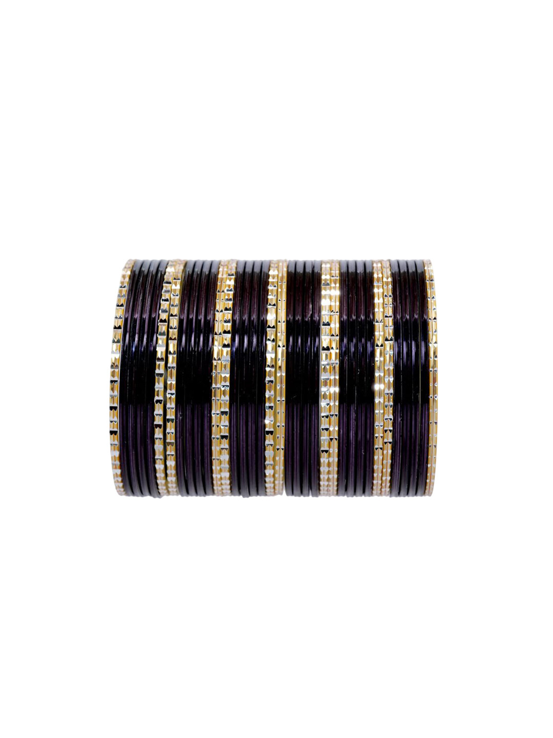 

ZULKA Set of 36 Metal Base Bangles, Black