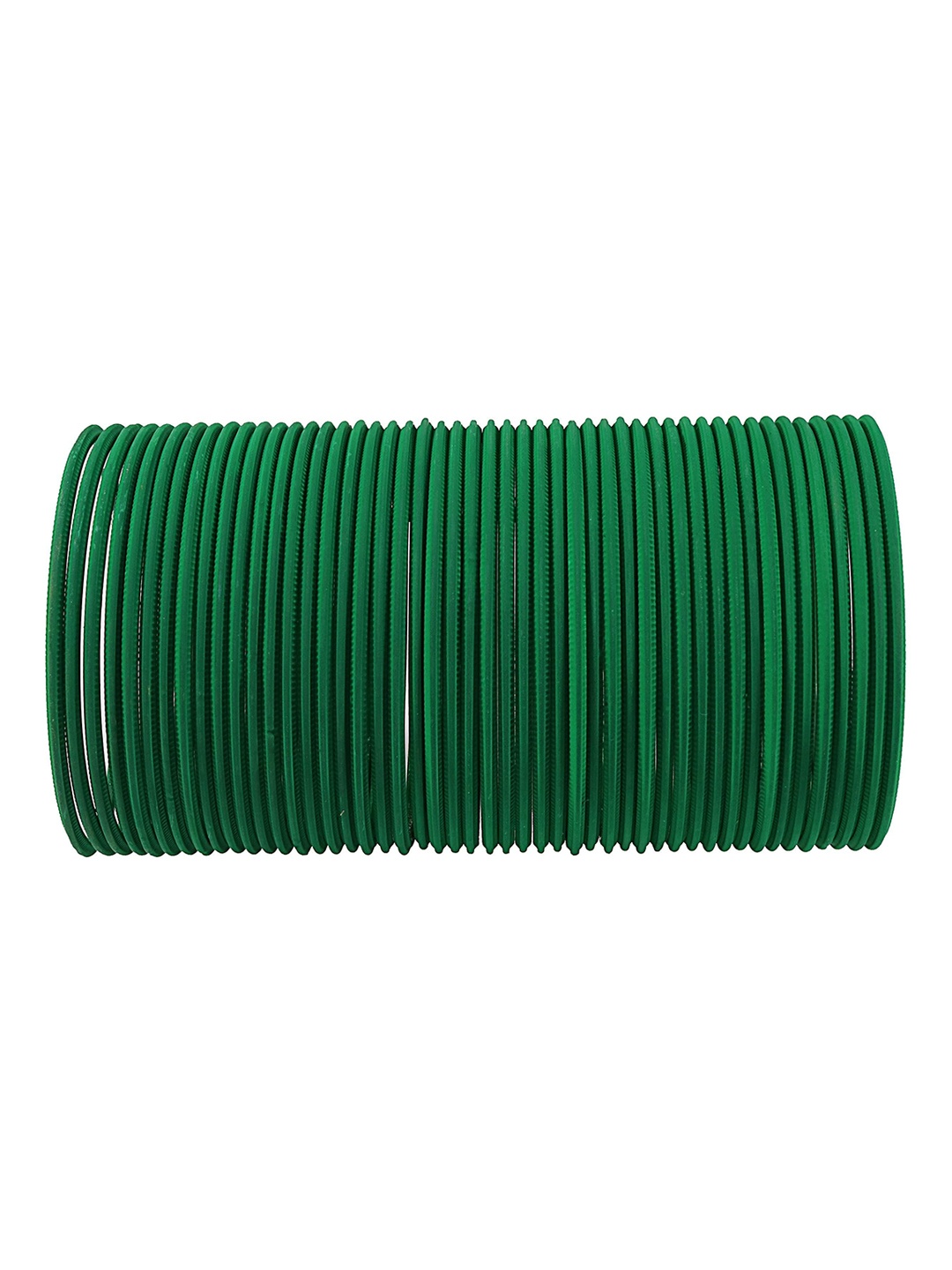 

Set of 48 Matte Finish Plain Metal Bangles, Green