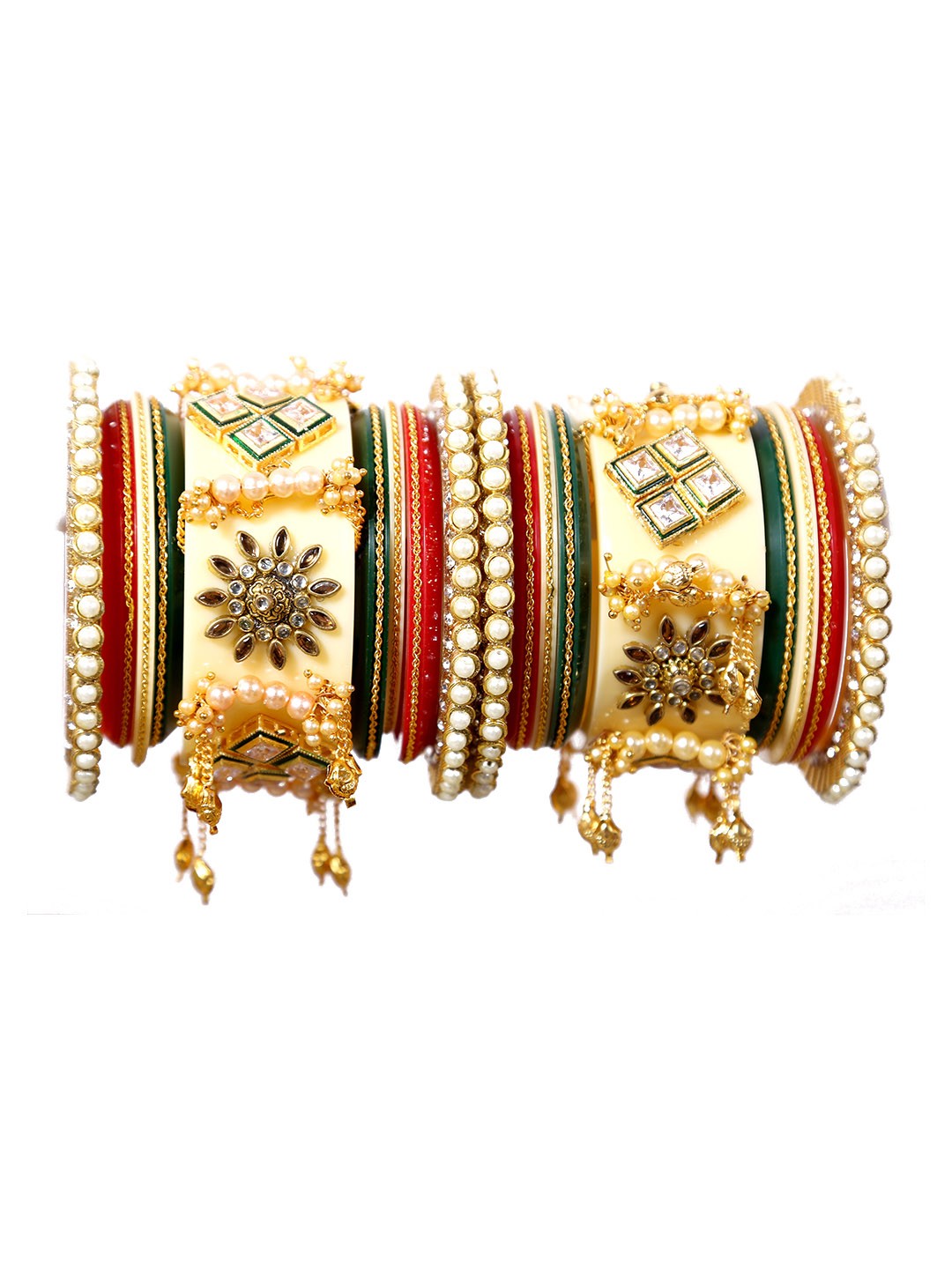 

Align Set Of 2 Gold-Plated Beaded Chudas Bangle