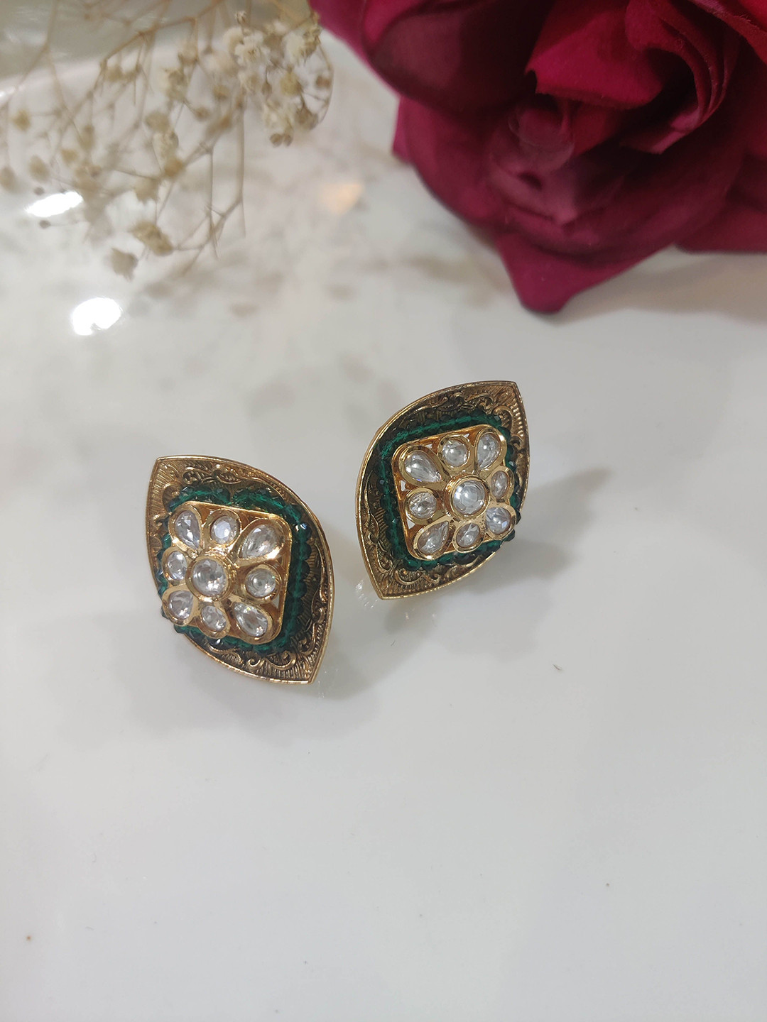 

STYLE DECO Contemporary Studs Earrings, Gold