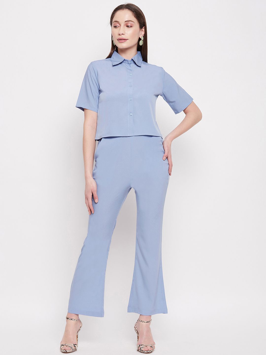 

DressBerry Blue Shirt Collar Shirt With Trouser