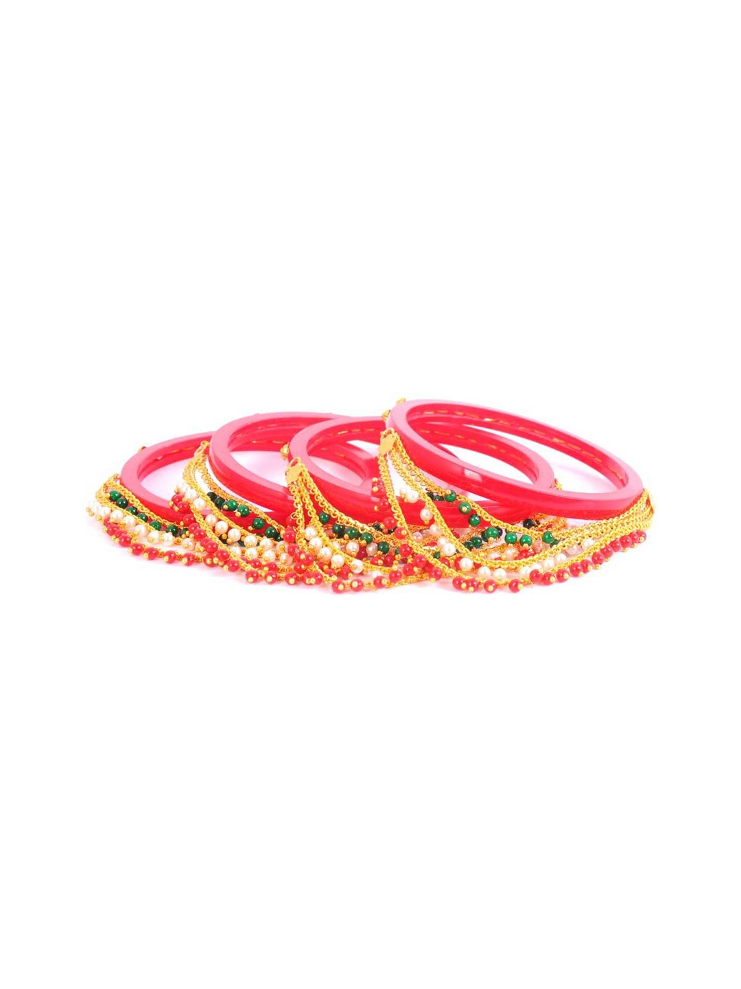 

Align Set Of 4 Gold Plated Stone Studded Bangles