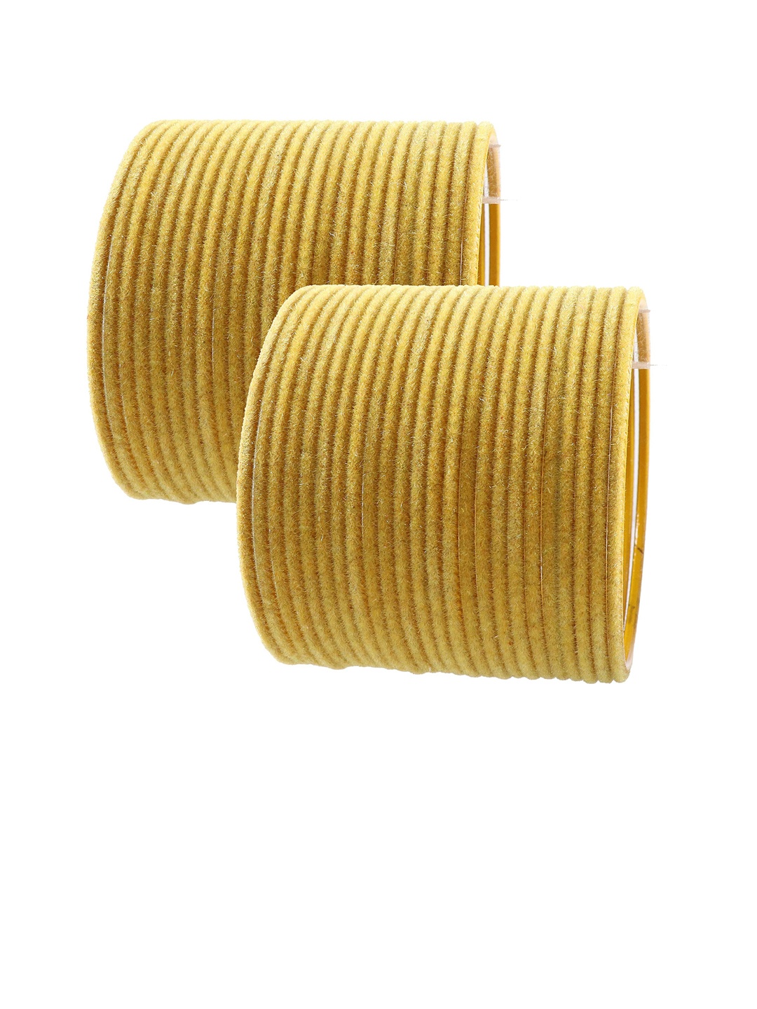 

ZULKA Set of 48 Plain Velvet Finish Metal Bangle, Yellow