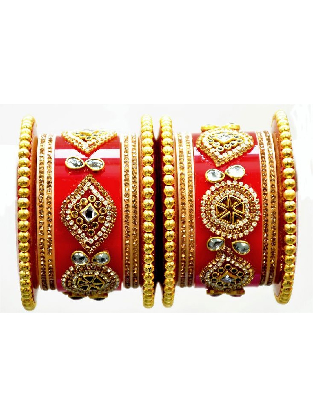 

Align Set Of 2 Gold-Plated AD Stone Studded Chuda Bangles