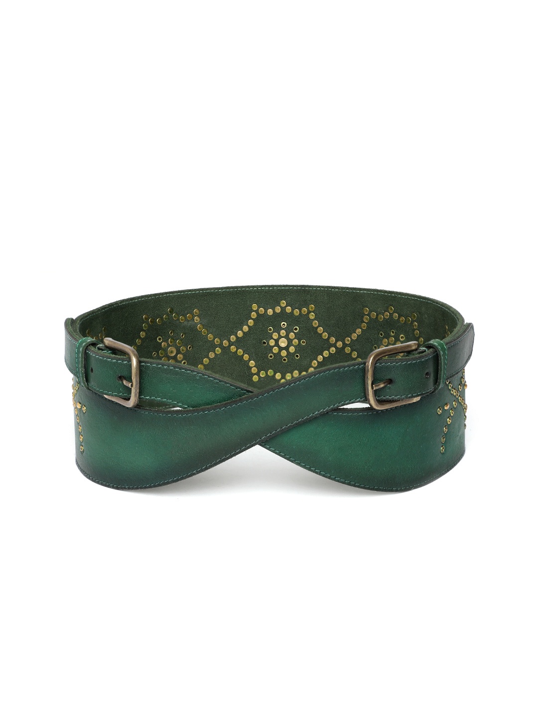 

ART N VINTAGE Women Leather Belt, Green