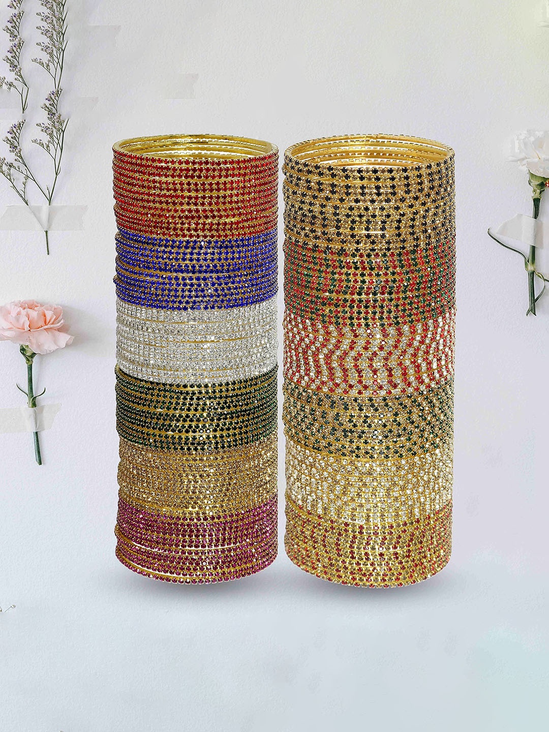 

ZULKA Set Of 16 Gold-Plated Bangles, Multi