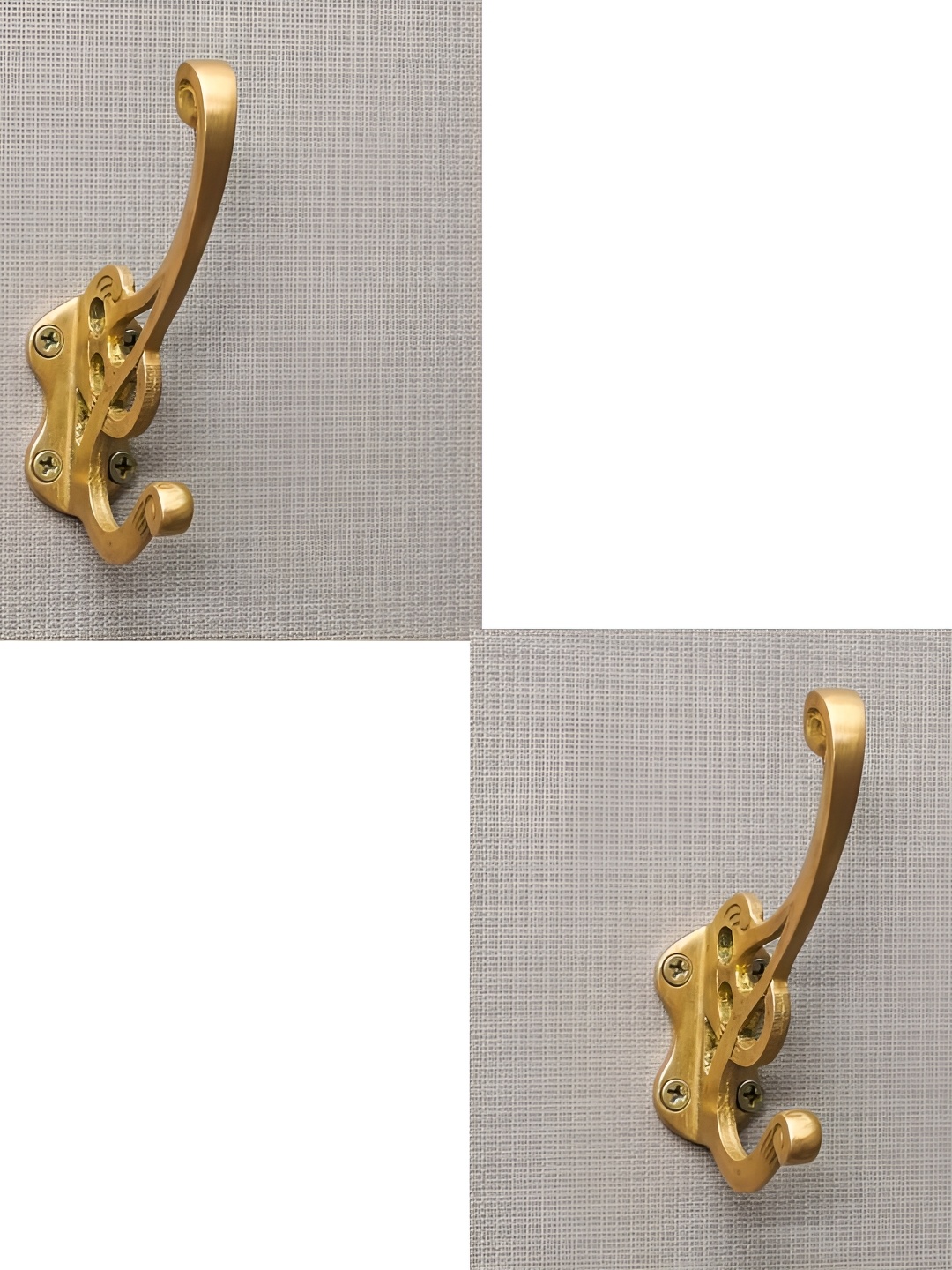 

IndianShelf Gold-Toned 2 Pieces Brass Nostalgic Door Hangers Wall Hooks