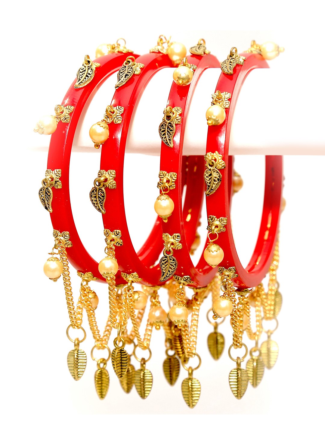 

Align Set Of 4 Gold Plated Beaded Bangles