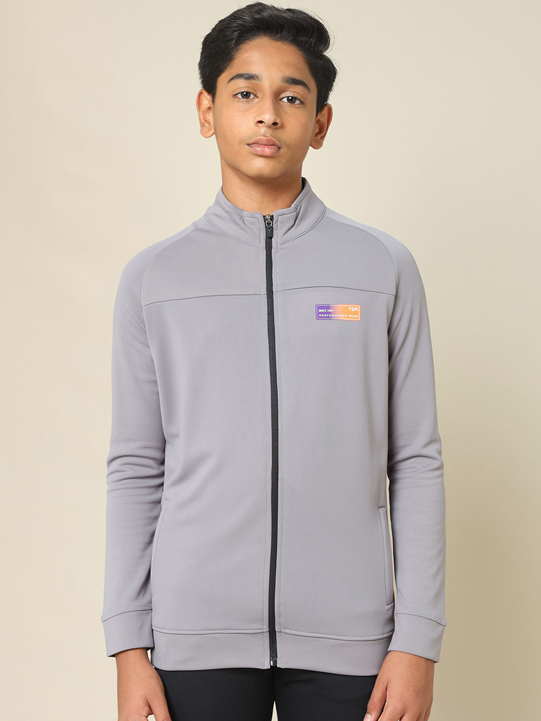

Technosport Boys aw'24 Rapid-Dry Lightweight Solid Casual Bomber Jacket, Grey