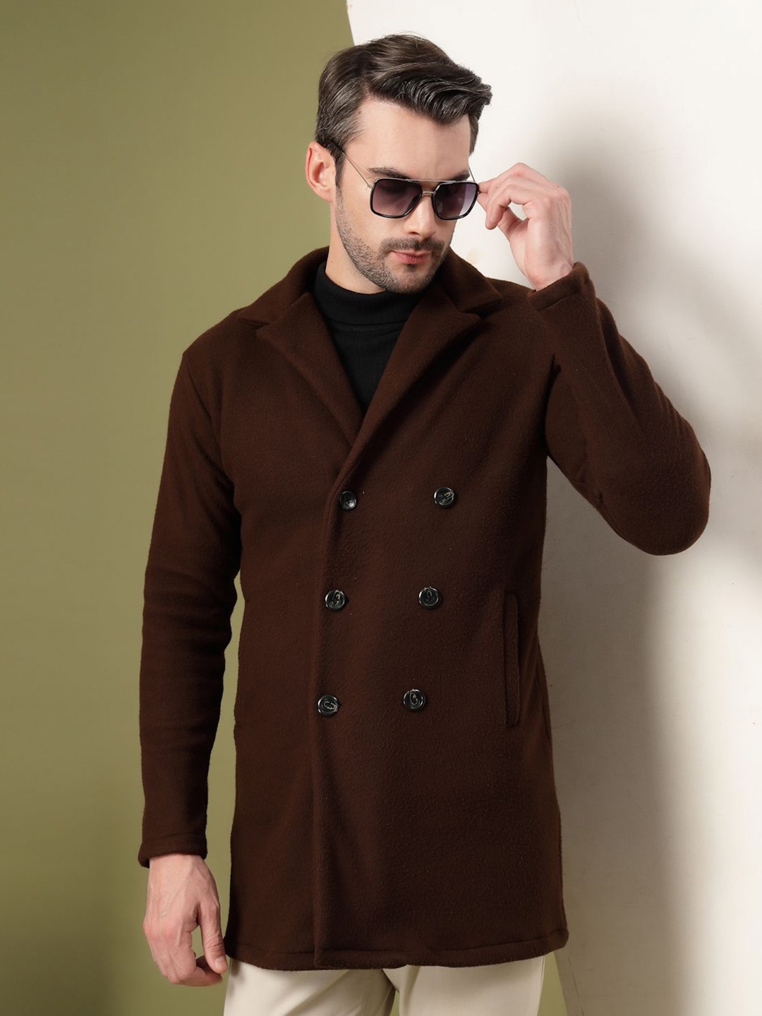 

Rigo Men Double Breasted Coat, Brown