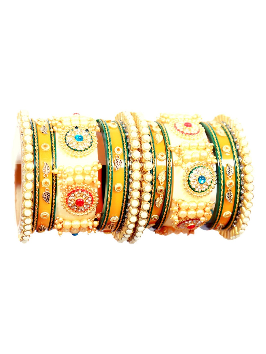 

Align Set Of 2 Gold-Plated Pearl Beaded Chudas Bangles