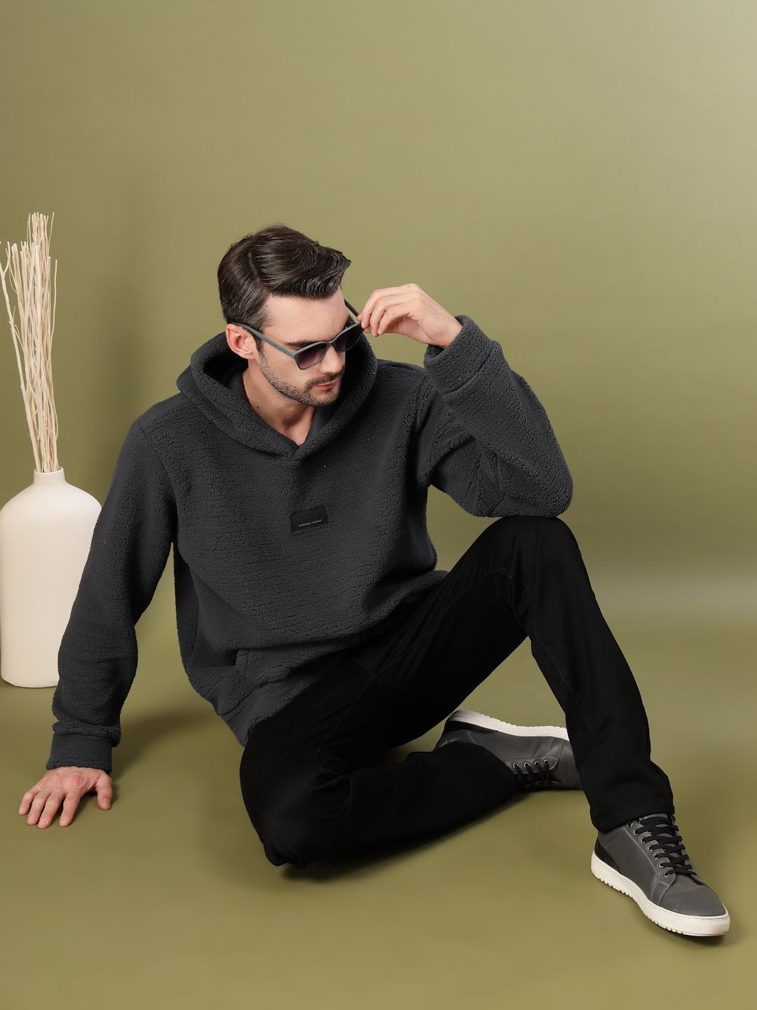 

Rigo Men Hooded Oversized Sweatshirt, Grey