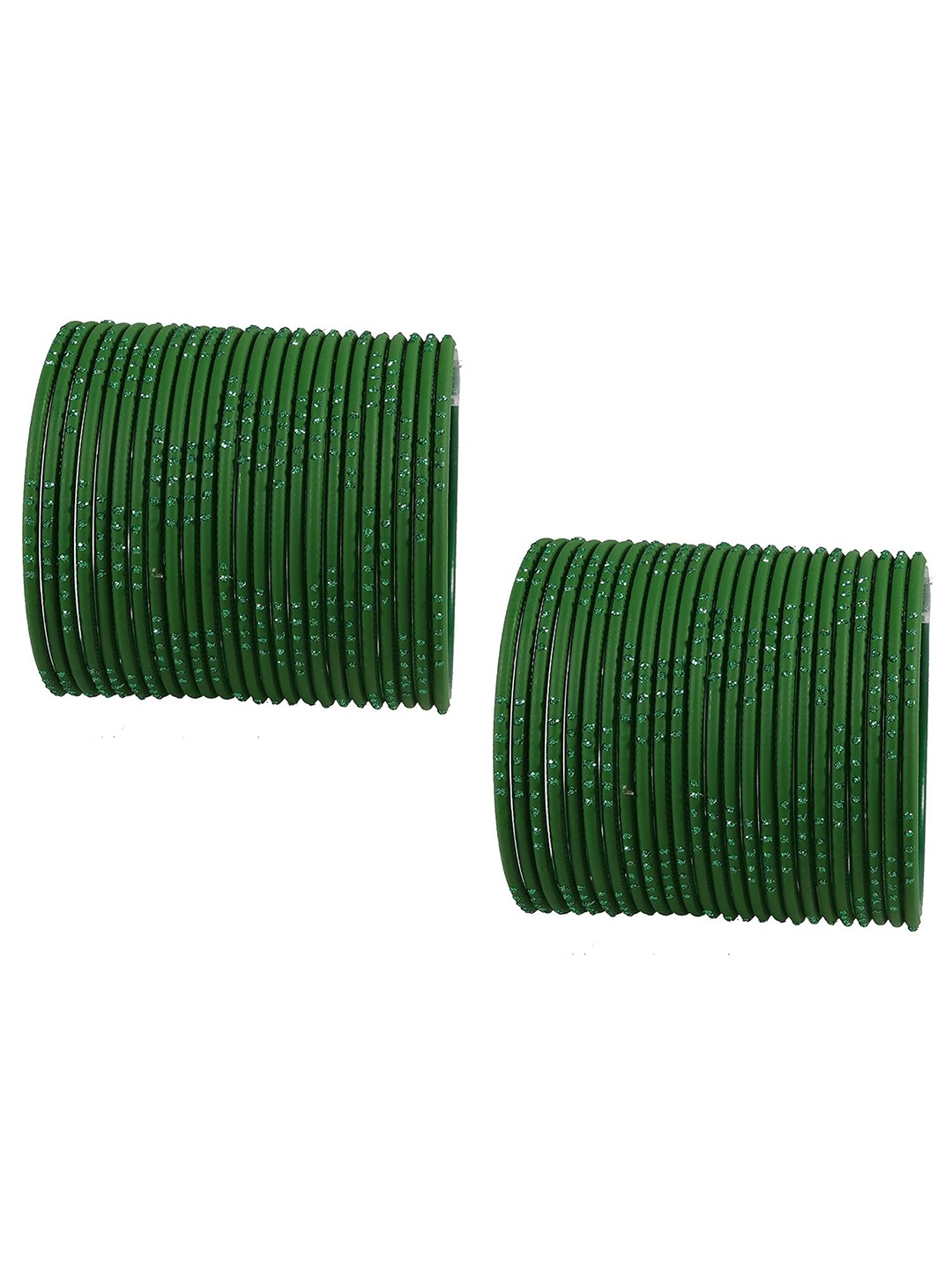 

ZULKA Set of 48 Glitter Polka Dots & Cutting Design Bangles, Green