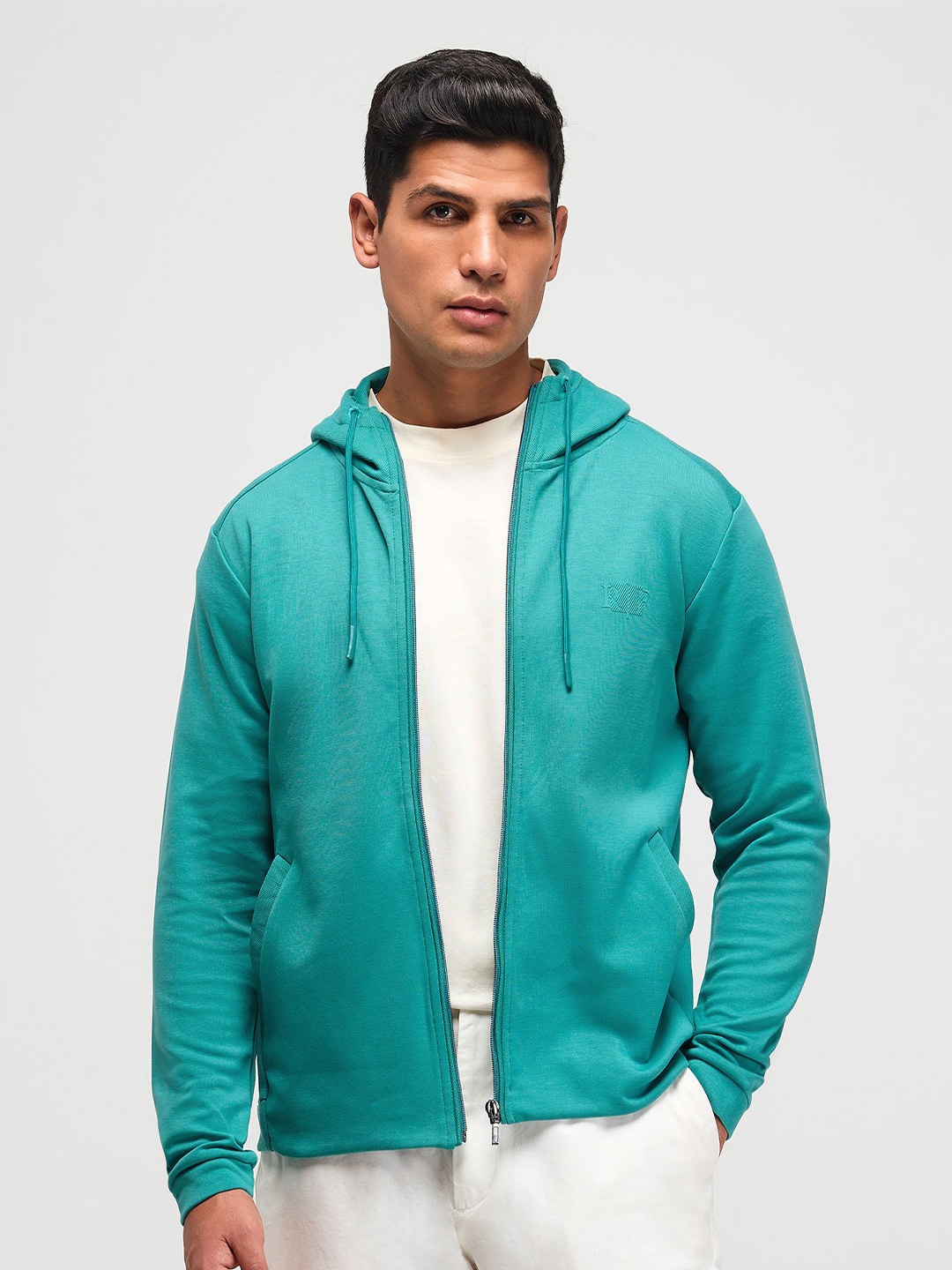 

Red Flame Men Hooded Front-Open Sweatshirt, Green