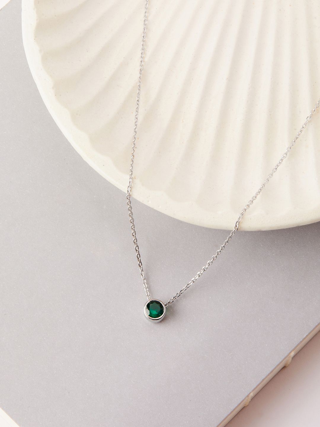 

Mia by Tanishq Dazzling Forest Silver Plated Cubic Zirconia Studded Chain
