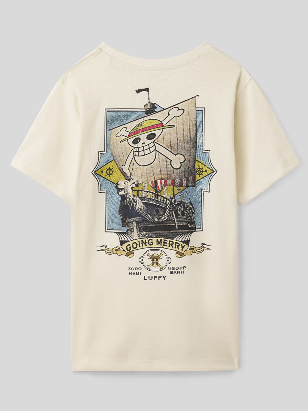 

The Souled Store Boys Graphic Printed Round Neck Cotton T-shirt, Cream