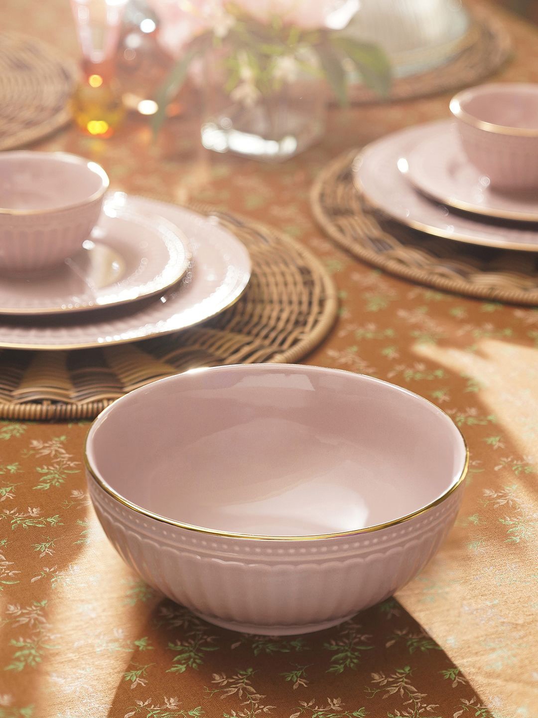 

Pure Home and Living Pink Textured Ceramic Serving Dip Bowl