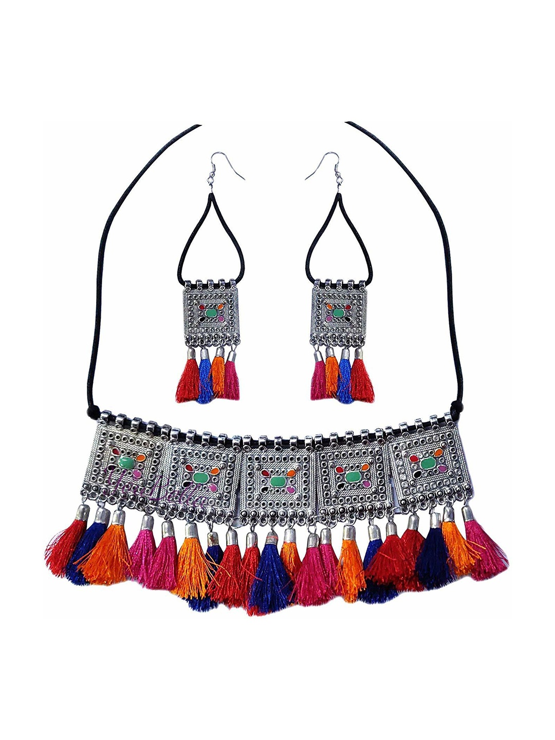 

SUNHARI Silver Plated Necklace & Earrings