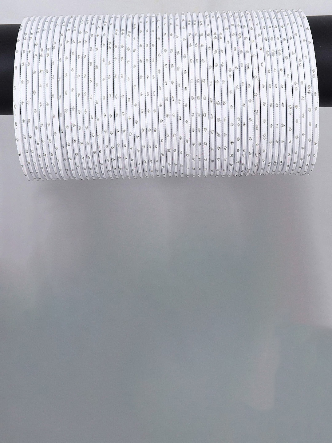 

ZULKA Set of 48 Alloy Base Polka Dots Bangles, White