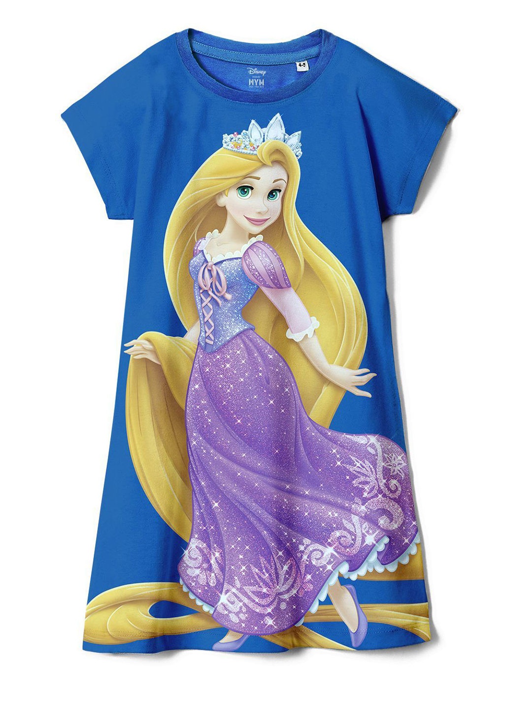 

Wear Your Mind Girls Printed Round Neck A-Line Dress, Blue