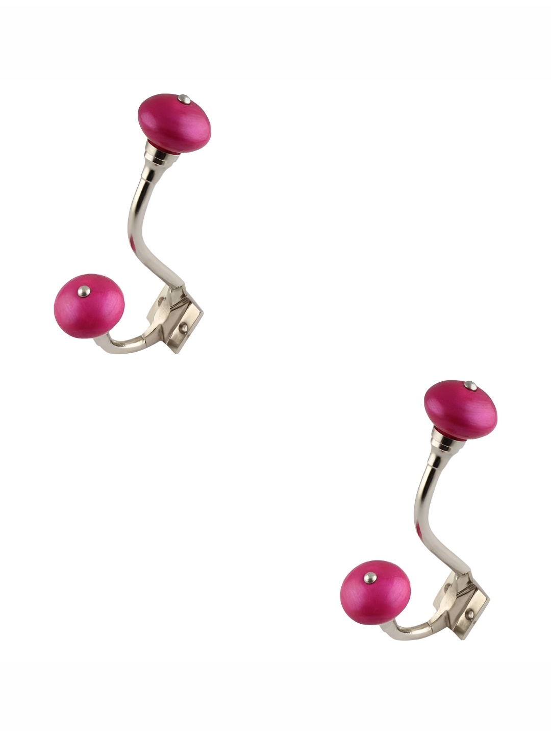 

IndianShelf Pink & Gold Toned 2 Pieces Ceramic Wall Hooks