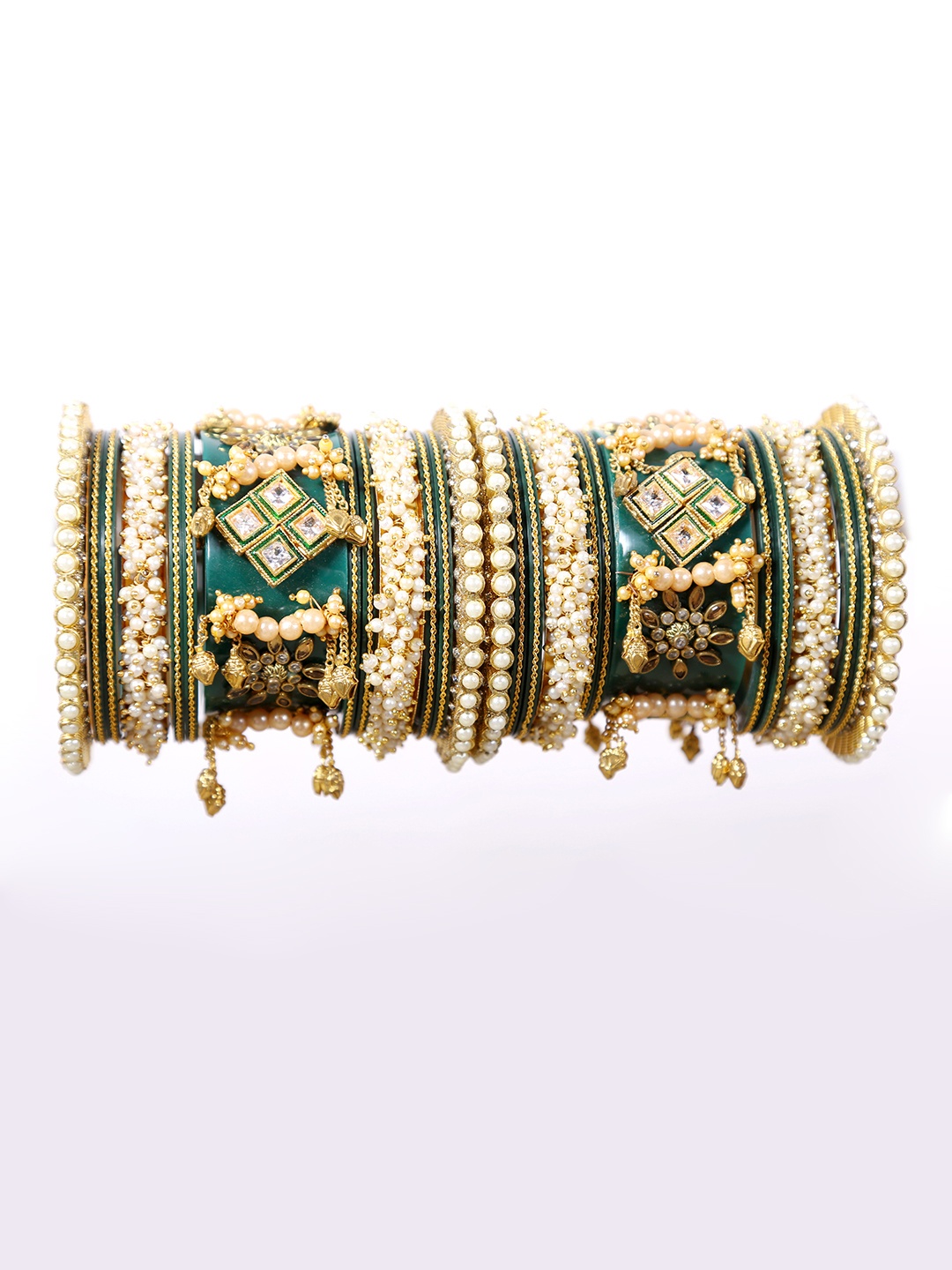 

Align Set Of 2 Gold-Plated Beaded Chudas Bangles