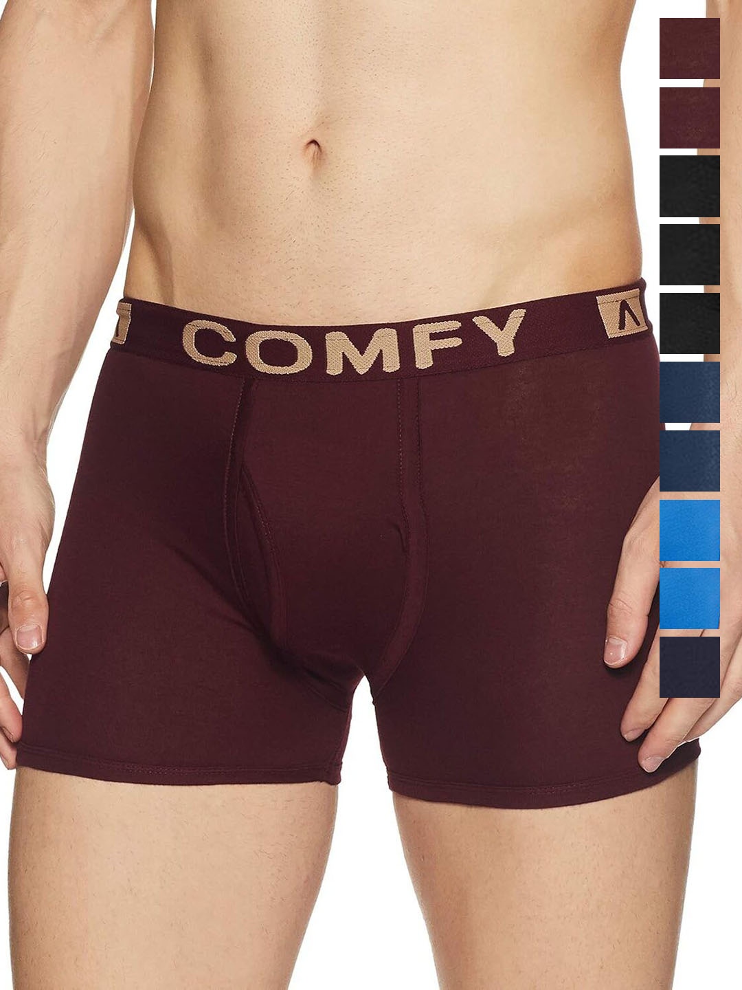 

AMUL COMFY Men Pack Of 3 Assorted Trunks Comfy-Plain-Trunk-OE-10-95