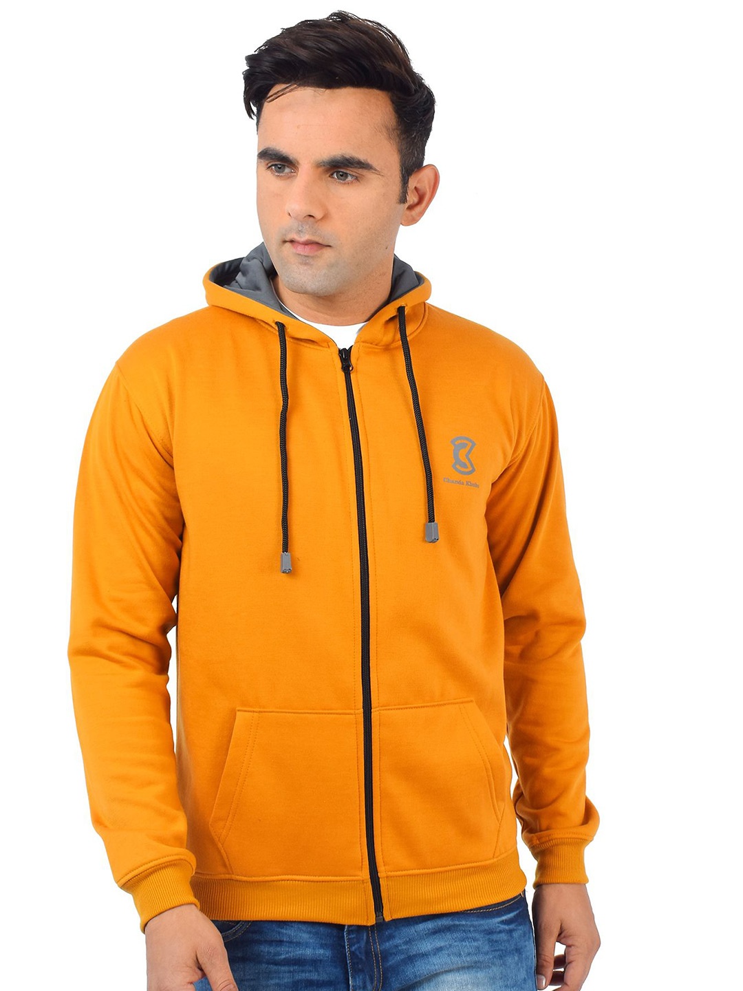 

Chanda Khuba Men Hooded Sweatshirt, Mustard