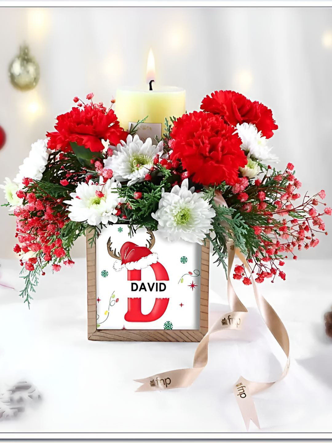 

fnp Red 7 Pieces Candles & Flowers