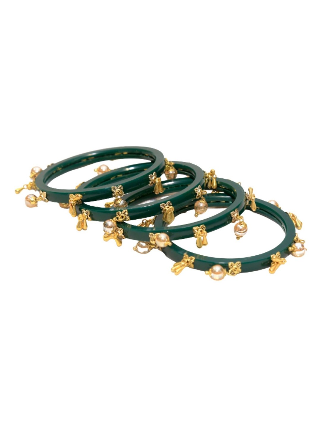 

Align Set Of 4 Gold-Plated Beaded-Studded Bangles