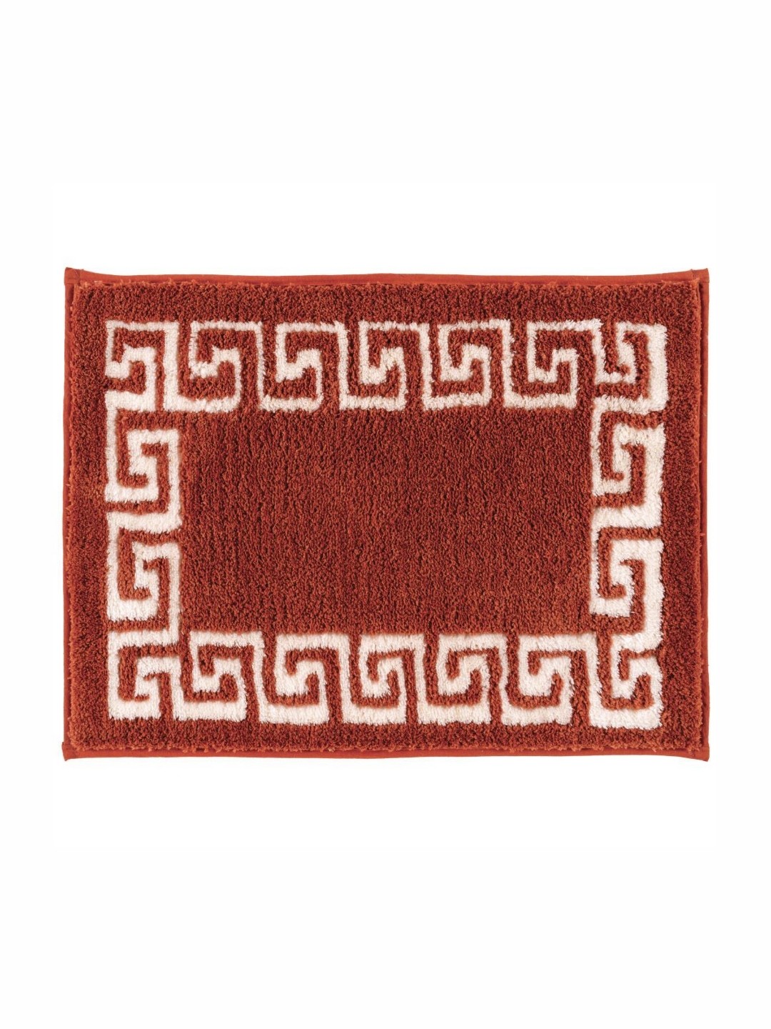

Freelance Rust Colored & White Printed 1800 GSM Microfibre Anti-Skid Bath Rug