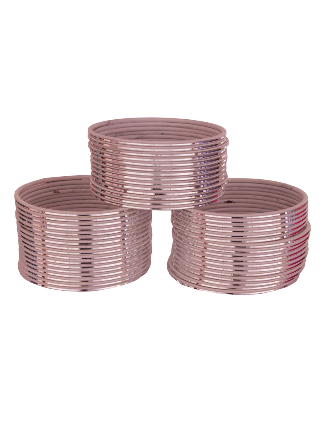 

ZULKA Set of 48 Simple Plein Glossy Finished Metal Bangles, Silver