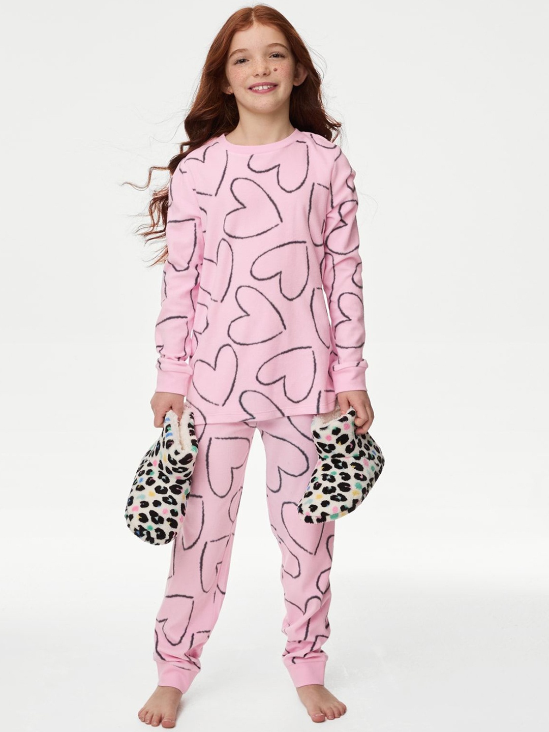 

Marks & Spencer Girls Printed Night suit, Pink