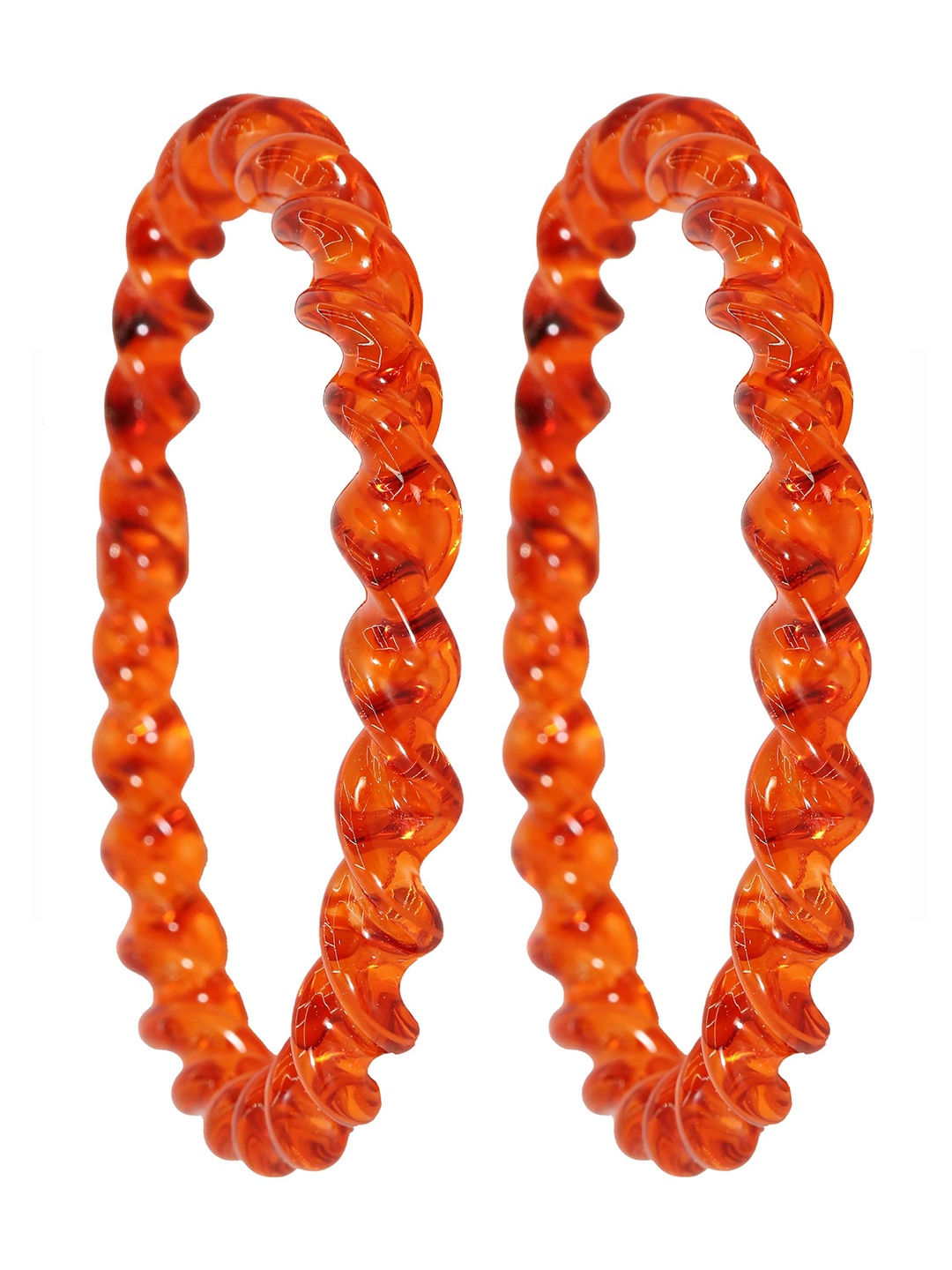 

ZULKA Set of 2 Twisted Bangles, Orange