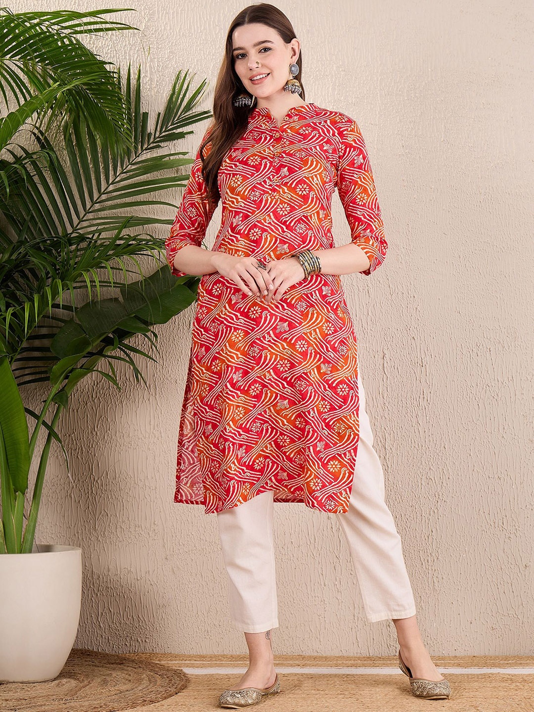 

Anouk Women Printed Kurta, Red