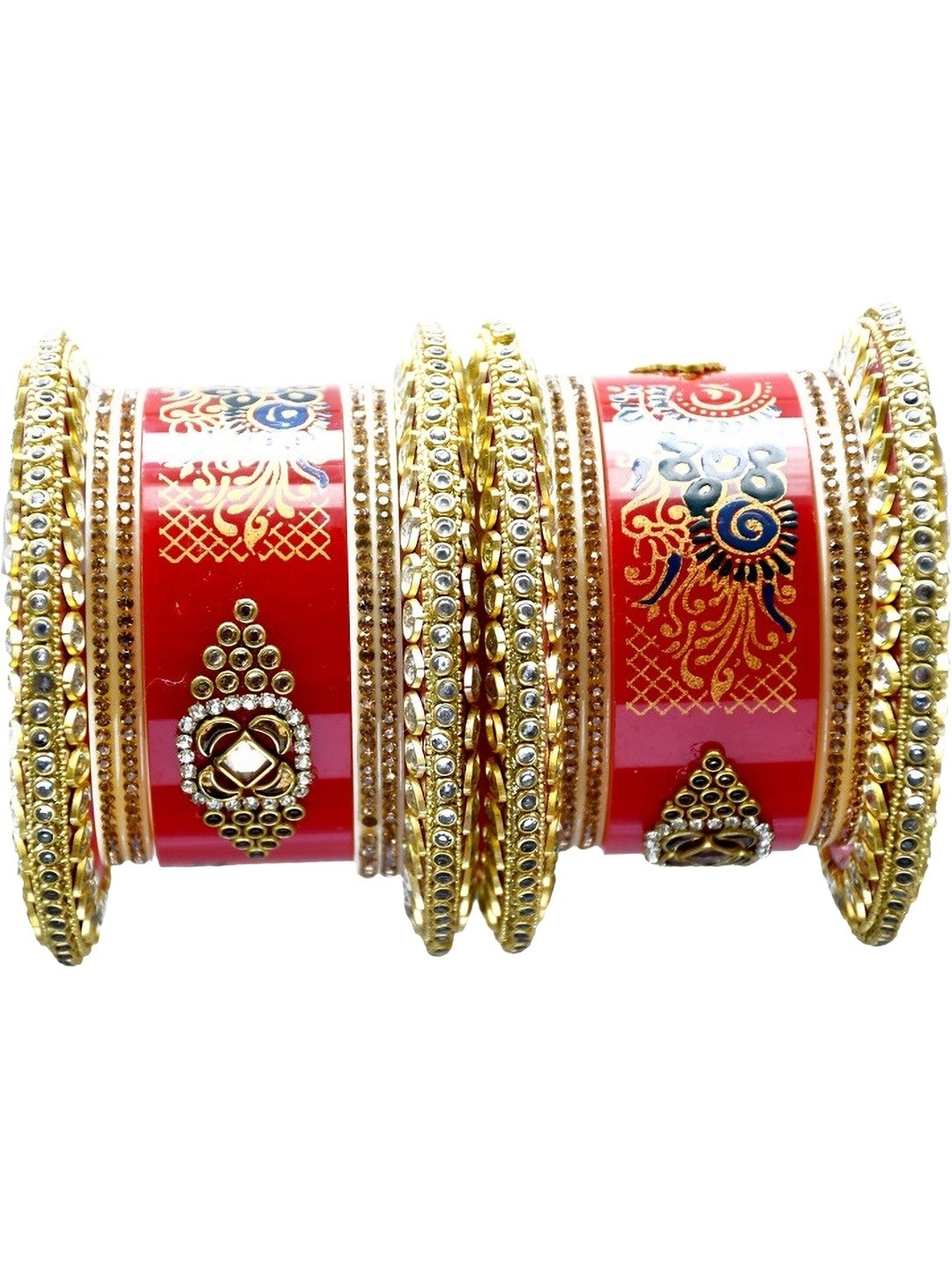 

Align Set Of 2 Gold-Plated AD Stone Studded Chuda Bangles