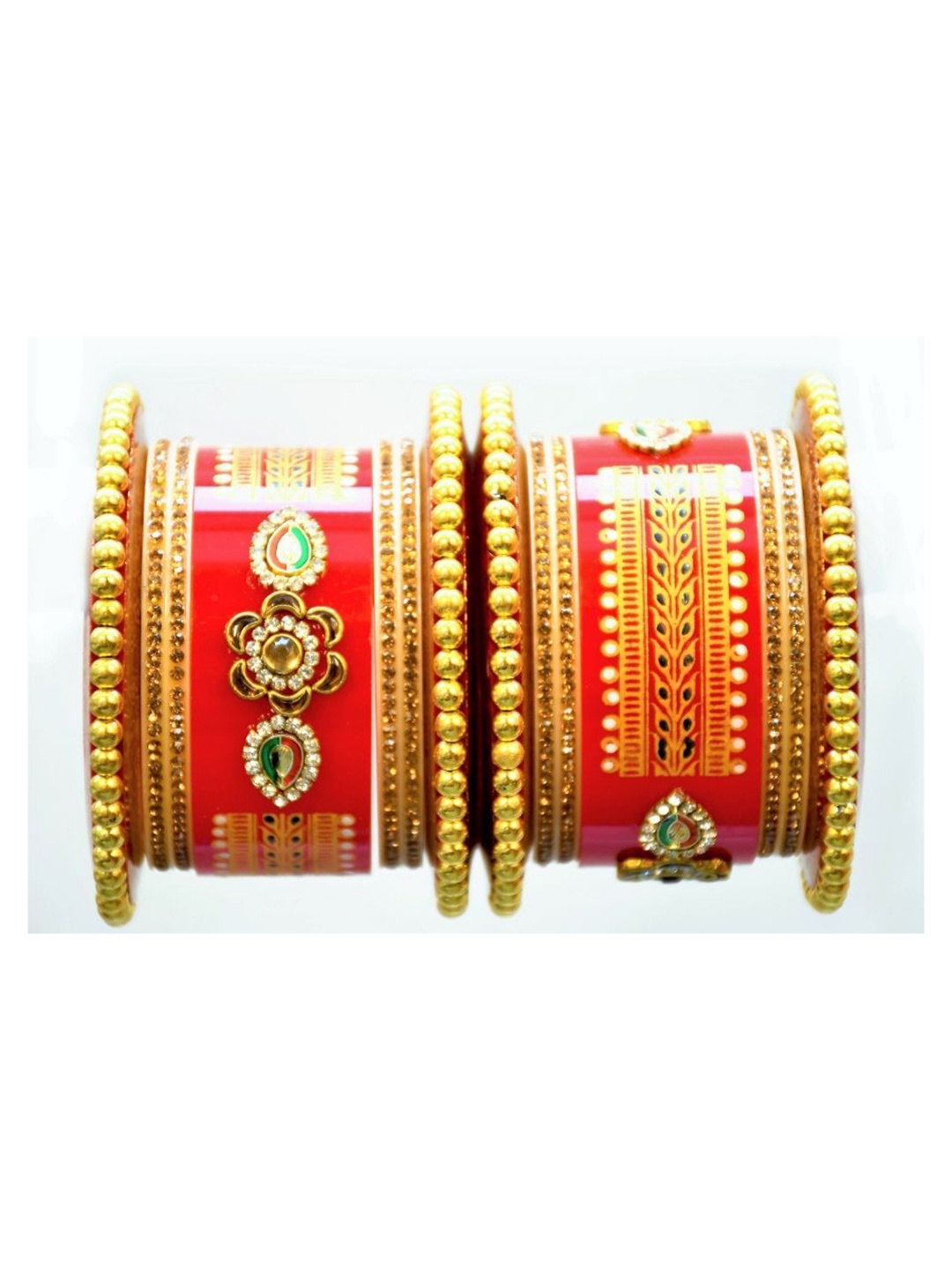 

Align Set Of 2 Gold-Plated AD-Studded Chuda Bangles