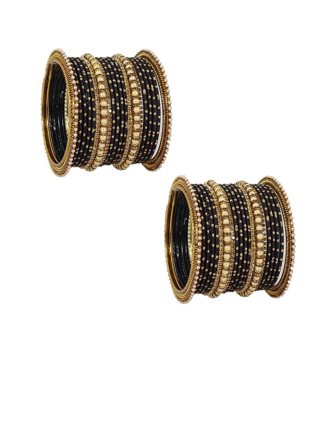

ZULKA Set Of 46 Zircon Studded Metal Bangles, Magenta