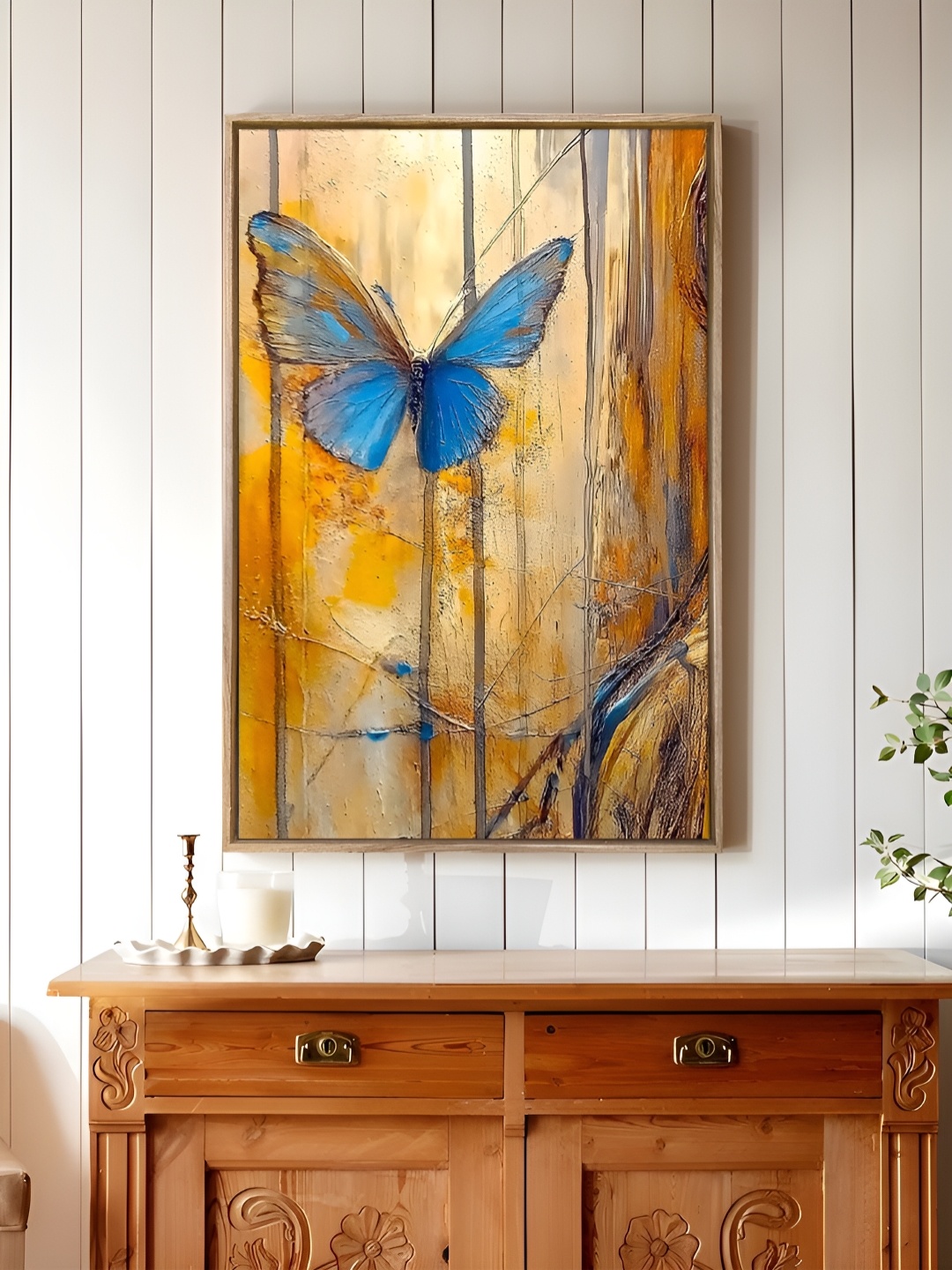 

Art Street Yellow & Blue Butterfly Canvas Wall Art